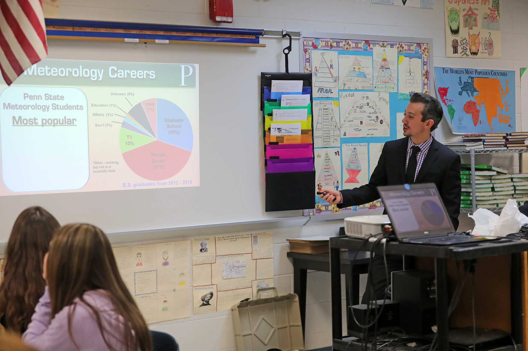 Meteorologist Joe Martucci at Middle Township Middle School